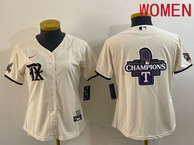 Women Texas Rangers Blank Cream Game Nike 2023 MLB Jersey style 1->san francisco 49ers->NFL Jersey